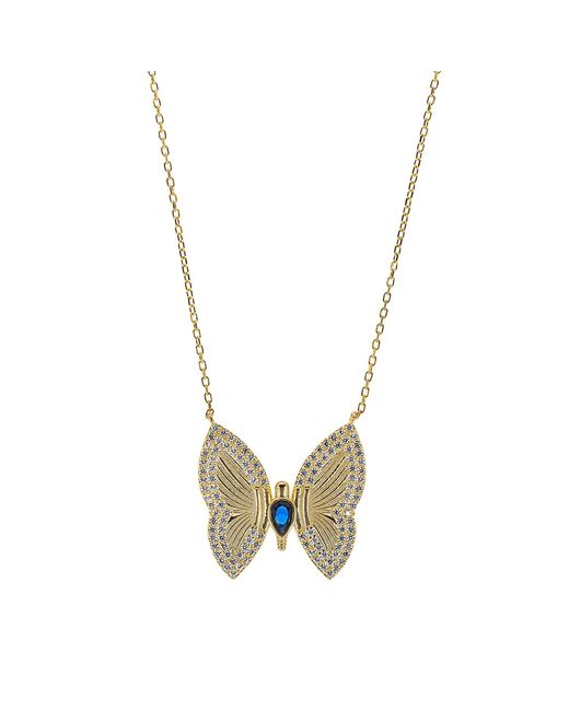 Ebru Jewelry Metallic Hope Butterfly & Diamond Necklace