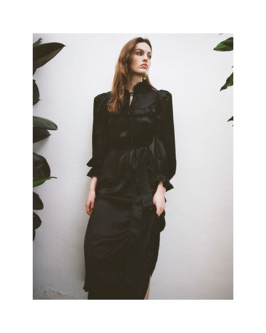 Lisa The Label Black Le Jardin Long Plumerella Dress