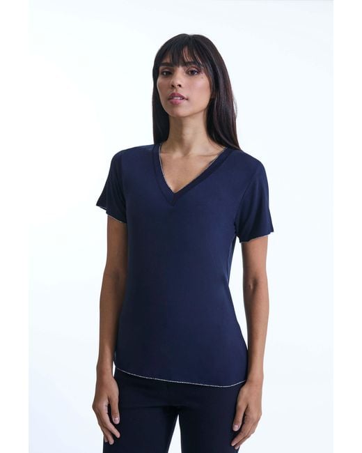 James Lakeland Blue V-Neck T-Shirt