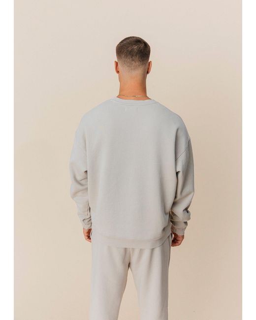 Ocio Leisurewear White Neutrals Oversized Crewneck for men