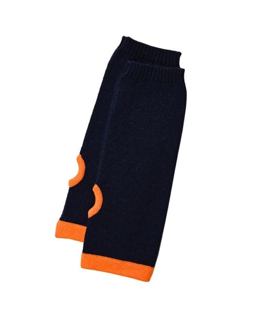 Cove Blue Cashmere Wrist Warmers & Neon