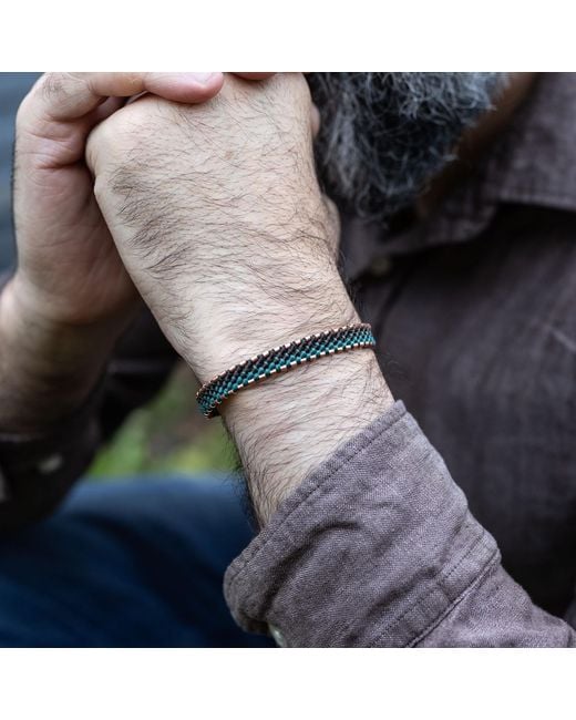 Harbour Uk Blue Solid Copper & Aqua- Rope Bracelet for men