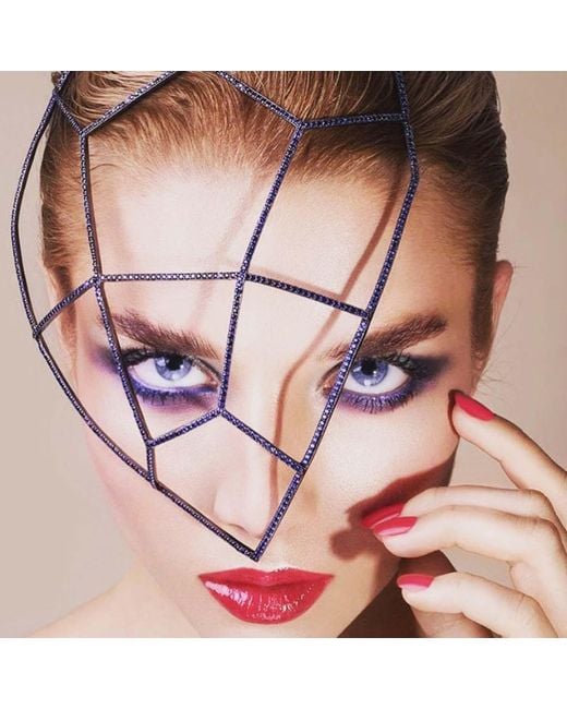 SALLY SKOUFIS Metallic Warrior Headpiece With Made Cz Diamond Stimulant