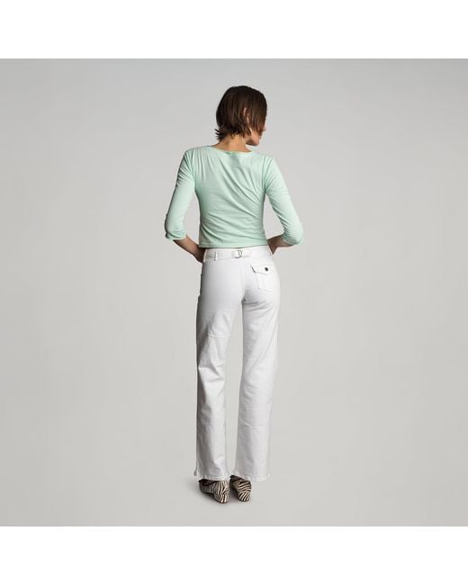 Love and Nostalgia White Patch Pocket Bob Jean