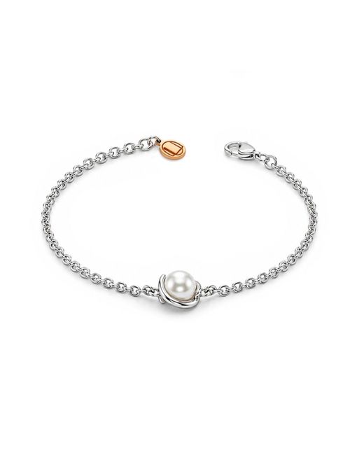 Unaloe Metallic Sterling Pearl Bracelet – Freshwater Pearl Chain Bracelet For