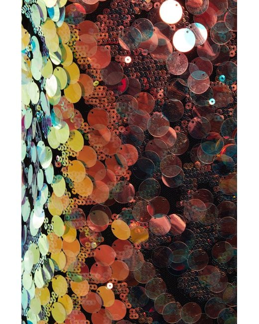 Sarvin Orange Sequin Mini Dress