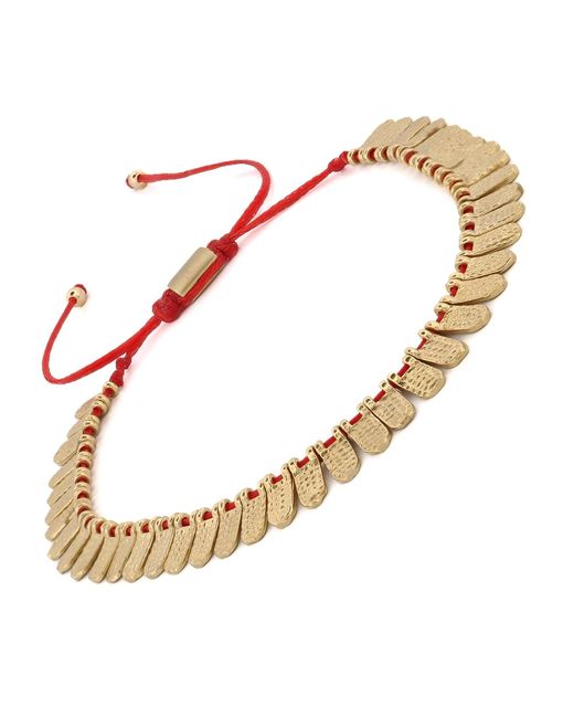 Ebru Jewelry Metallic Fish Scale & Cord Bracelet