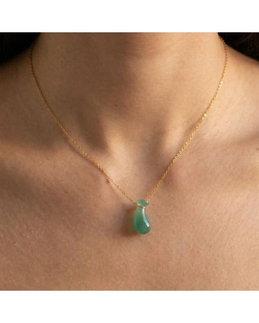seree Green Fudai Jade- Chalcedony Pendant Necklace