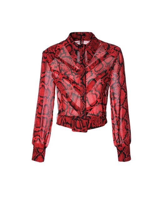 AGGI by HALEWSKI Red Harriet Chilli Pepper Blouse With Animal Pattern