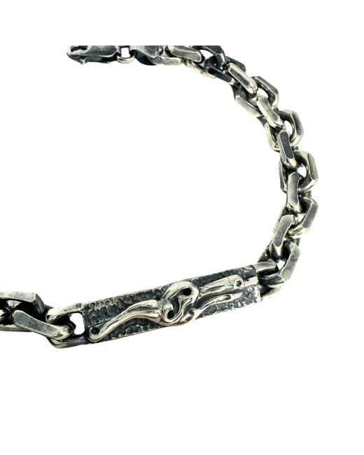 Tg-Jewellery by Tamara Gervasio Metallic Celtic Dog Plate Knife Edge Trace Chain for men