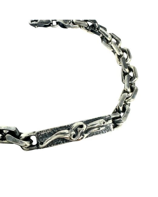 Tg-Jewellery by Tamara Gervasio Metallic Celtic Dog Plate Knife Edge Trace Chain for men