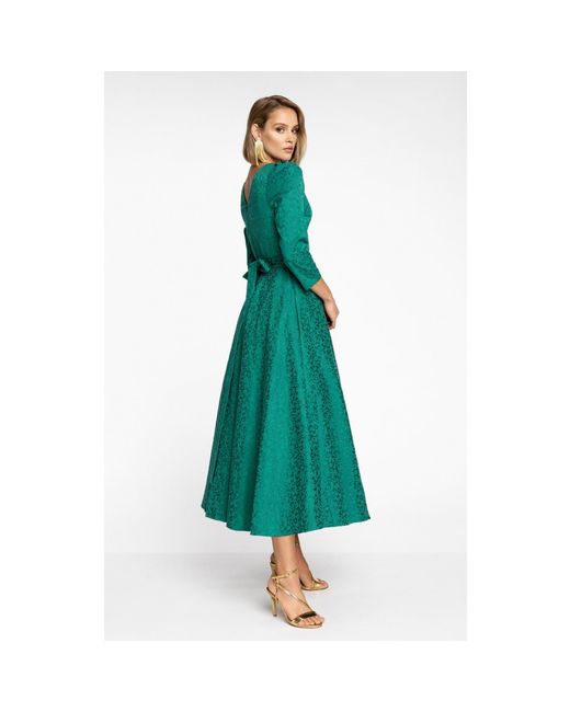 MATSOUR'I Green Jacquard Dress Alyzee