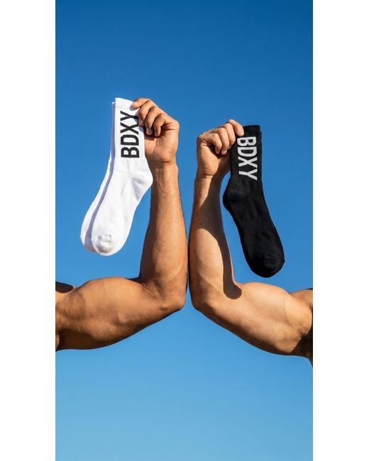 Bdxy Studio White "The Runner" Socks for men