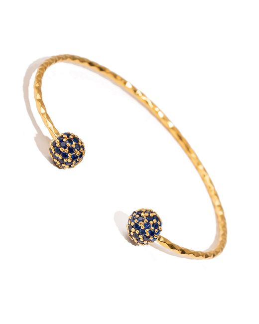 Ebru Jewelry Metallic Sapphire Grace Adjustable Cuff Bracelet