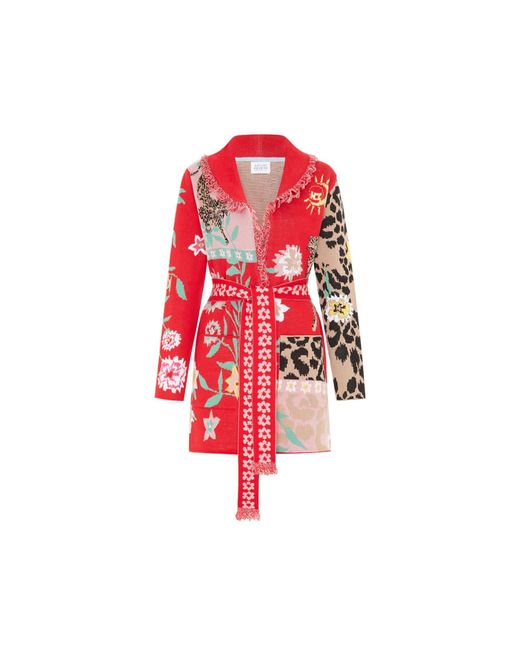 Hayley Menzies Red Enchanted Leopard Short Cardigan