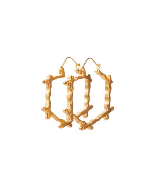 Christina Greene Metallic Deco Cross Hoops