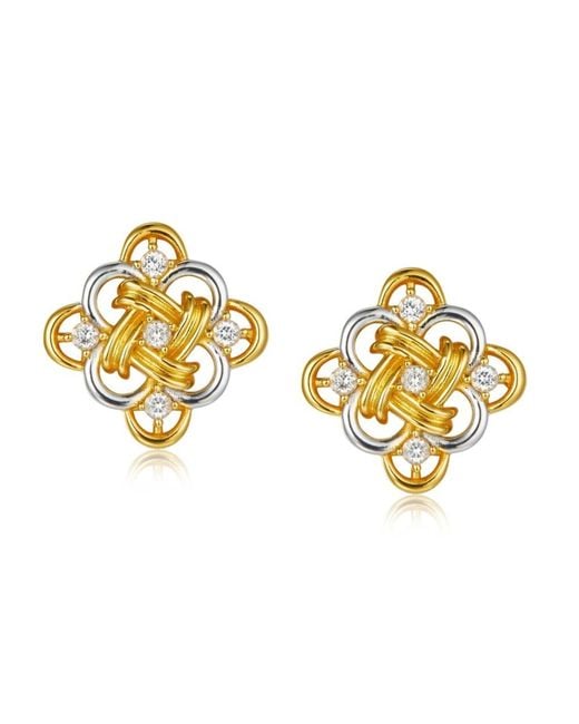 Janus Edinburgh Metallic Hieroglyph Vermeil Sterling Earrings