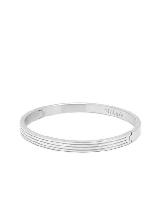 Nialaya White Gentleman Bangle for men