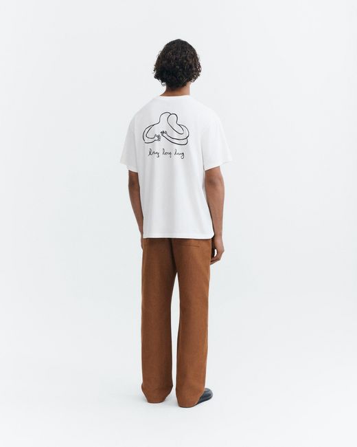 Thinking Mu White Hug Aaron Long T-Shirt for men