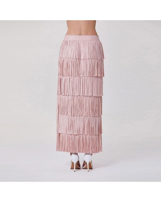Smart and Joy Pink Tiered Frill Mesh Skirt