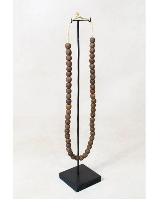 Botanical Boys Black Ghana Glass Beads Necklace