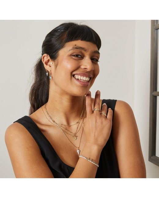 Zohreh Metallic Diamond Rhombus Hoop Earrings 9K