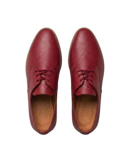 Womads Red Burgundy Vintage Oxfords