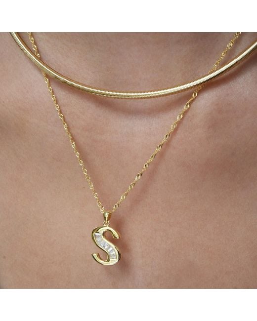 Argento Vivo Metallic The Cz Initial Necklace