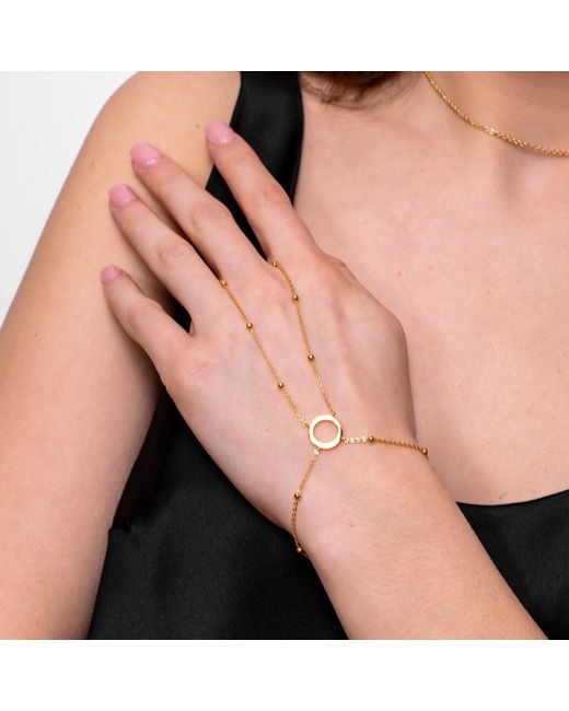 Lucy Quartermaine Metallic Art Deco Halo Hand Chain