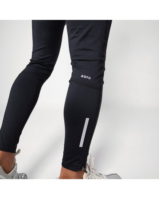 Aora Athletics Black Hybrid Kanzai Eco-Friendly Compression Tights For – High-Stretch Supportive Sustainable Leggings for men