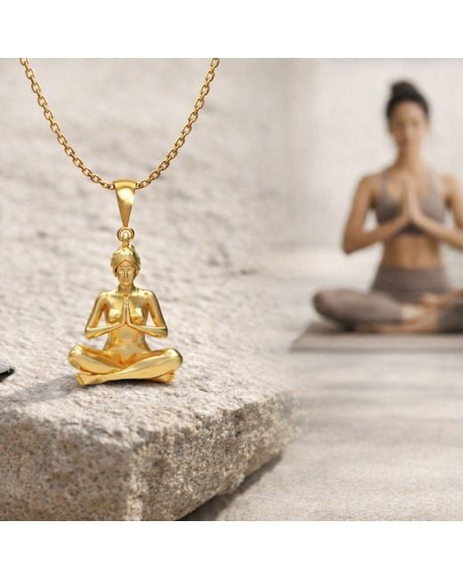 Nowart Jewelry White Sukhasana Pose Yoga Necklace