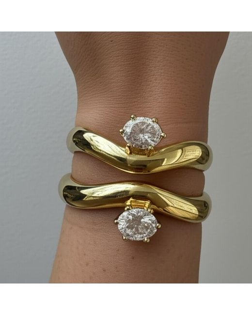 Zepplin the Label Metallic Wave Cuff – Sculptural Statement Bracelet