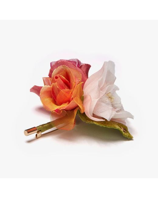 Helena Simon Pink The Spray Rose Floral Brooch