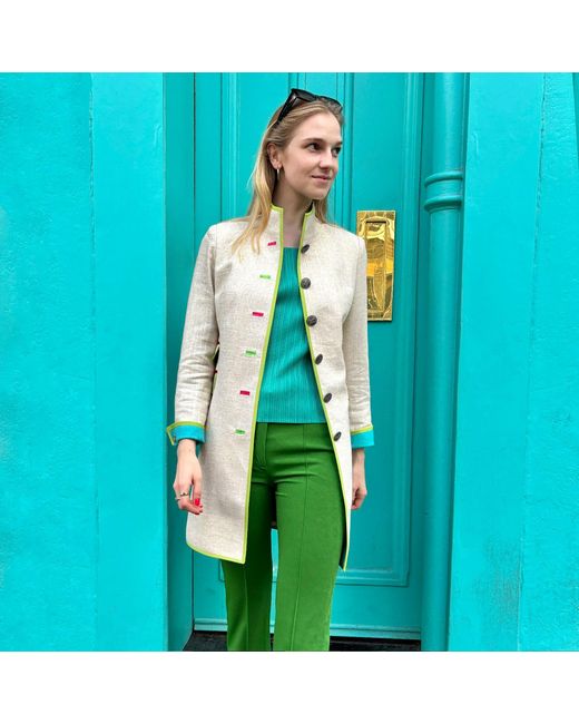 Beatrice von Tresckow Natural Neutrals Oatmeal Linen Cavalier Jacket