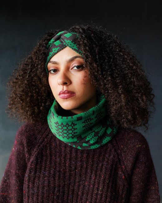 Mabli Green Carthen Merino Tube Scarf