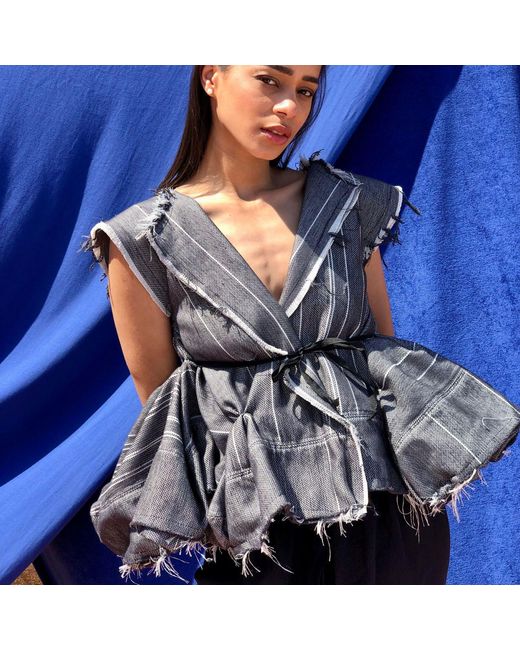 Miro Misljen Gray Asymmetric Sleeveless Jacket