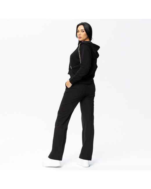 Otthie Black Wide-Leg Cosy Knitted Trousers