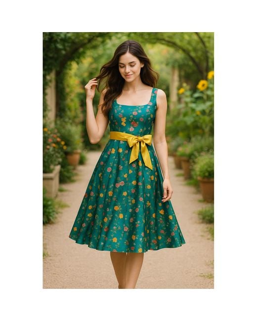 Richa Sharma Blue Corset Dress With Box Pleats