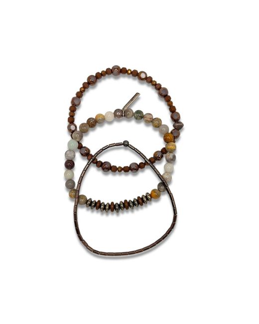 Jaredjamin Brown Fallen Creek Bracelet Set for men