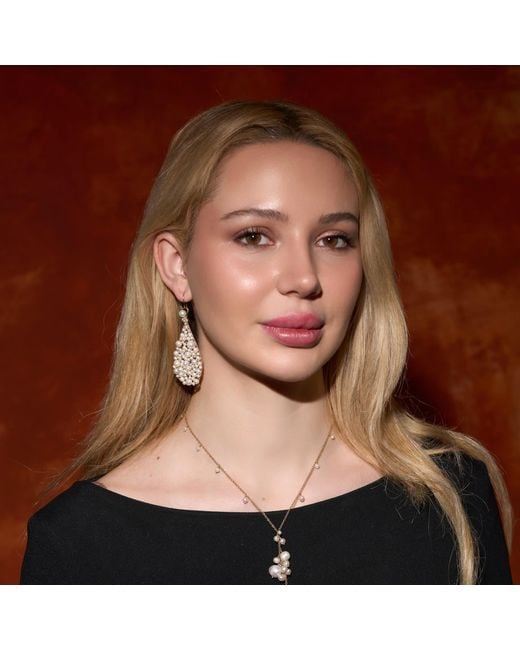 Corina Mardari Jewelry Metallic Statement Pearl Handmade Earrings