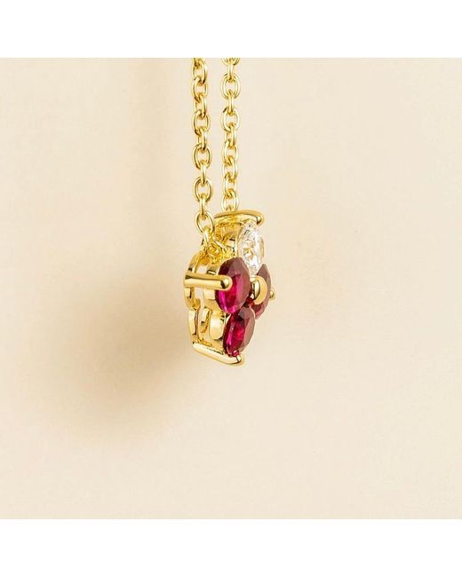 Juvetti Red Clover Ruby & Diamond Necklace