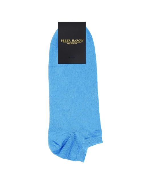 Peper Harow - Made in England Blue Pin Stripe & Classic Trainer Socks Bundle for men