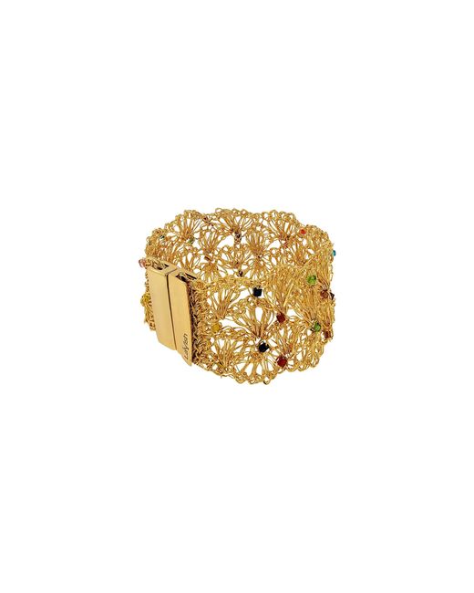 Lavish by Tricia Milaneze Metallic Shells Handmade Crochet Bracelet