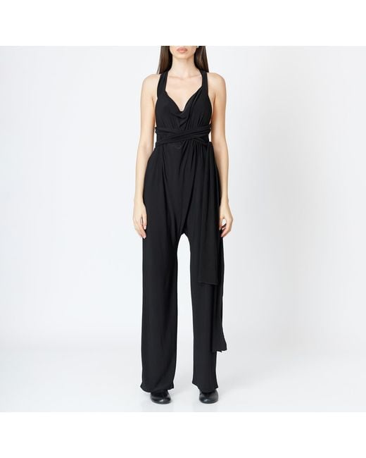 LIA ARAM Black Loose Jumpsuit With Open Back
