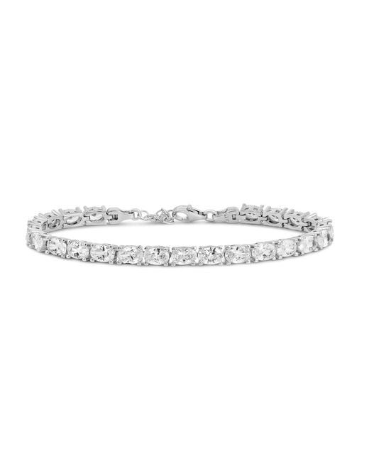 SHYMI Metallic Oval Prong Set Classic Tennis Bracelet