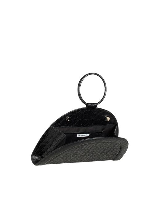 Laura Olaru Black Fany Maxi Croco Leather Bag