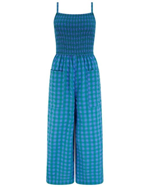 Sugarhill Blue Annabeth Jumpsuit & Peacock Check