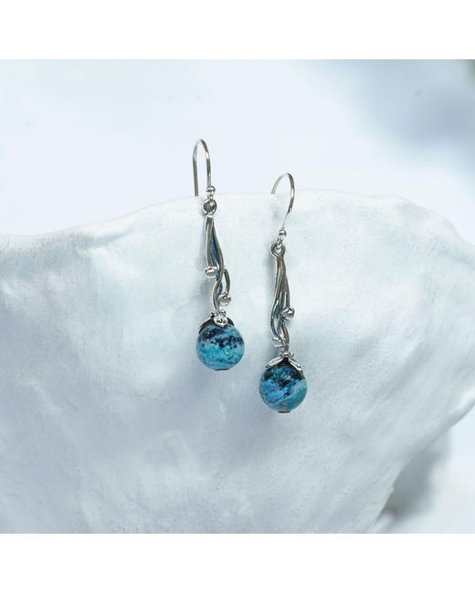 Isla Silver Blue Chalcedony Drop Earrings