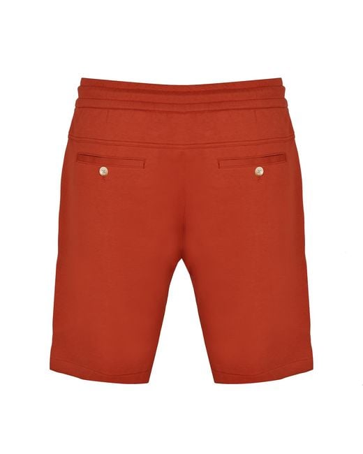 DAVID WEJ Red Enzo Cotton Loose Fit Short for men