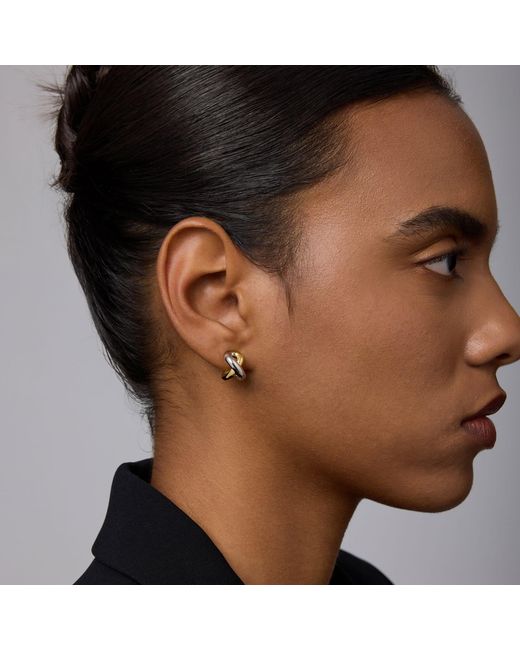 Vanhi Metallic Mia Two-Tone Mixed Metal Hoops